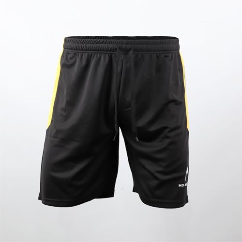 HO Soccer Pantalón de Fútbol Akademia - Rinde al Máximo Nivel, Niño, Negro/Amarillo, 8