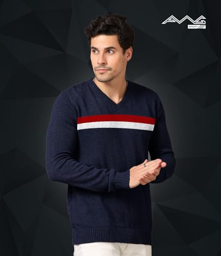 Image of AWG ALL WEATHER GEAR Men's V-Neck Full Sleeve Sweater | Sweater for Winter | Plain Casual Wear Sweater l Sweater for Men | Pullover for Men | Winter Wear Sweater for Men | Mens Sweater