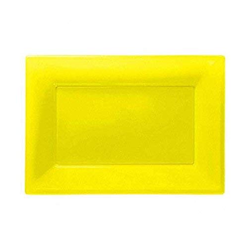 ToyCentre Amscan Plastic 3 Serving Platters, Sunshine Yellow