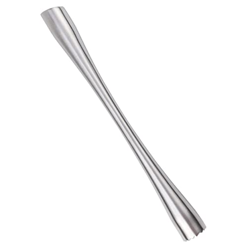 NAMOARLY Stainless Steel Ice Bar Making Tool Cocktail Muddler and Strainer Flat-top for Fresh Fruit Mashing