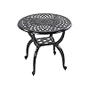 KAILI Outdoor Cast Aluminum Side Table Patio Side Table Backyard Pool Indoor Easy Maintenance and Weather Resistant Coffee Table Porch Table Bistro Table 208round Black