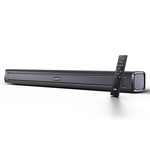 Image of Mivi Fort Q80 Soundbar with 80W Surround Sound, 2.2 Channel soundbar with 2 in-Built subwoofers, Multiple EQ and Input Modes, Remote Accessibility, Bluetooth v5.2, Made in India Sound bar for TV