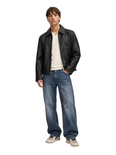 EXOTIX Black Boxy Crop Leather Jacket for Men - Image 3