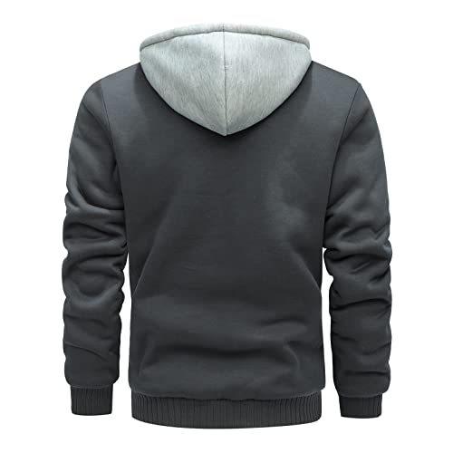 Veste polaire épaisse homme grande taille contre le froid gris - 2