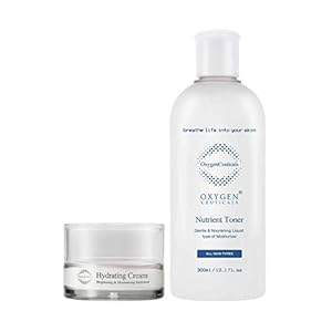 Korean Hydrating Perfect Pair – Hyaluronic Acid Essence Toner + Hydrating Cream, Hydrating, Soothing, Brightening, Anti-Aging Properties, Alcohol-Free, Paraben-Free, for Aging, Mature and Dry Skin