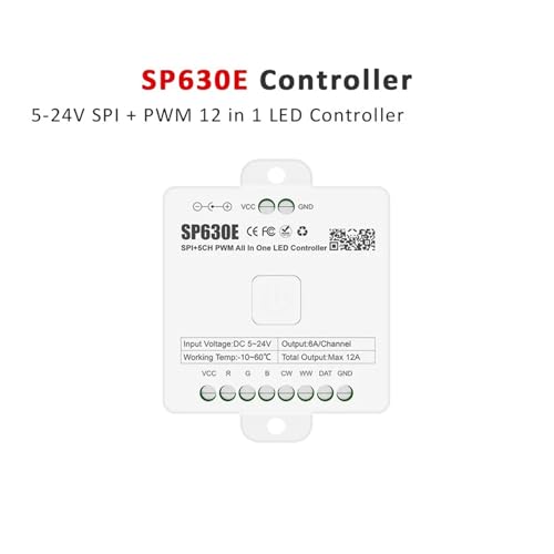 Variateur LED 5-24V SP630E avec contrôle PWM 5CH universel