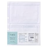 【irelu】 A5サイズ以内のアクスタ収納 [イレールPVCリフィル 2ポケット] A4 4穴 白台紙 蓋(フラップ)付き 飛び出し防止 IRL-RF-A01【PT1】