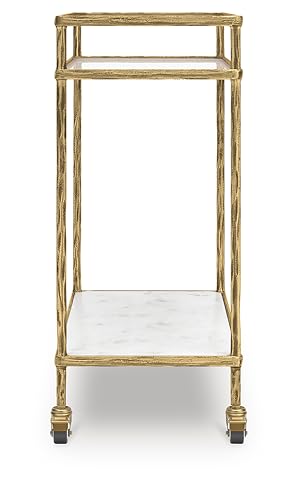 image for Signature Design by Ashley Plattfield Casual Antiqued 2-Tier Bar Cart 