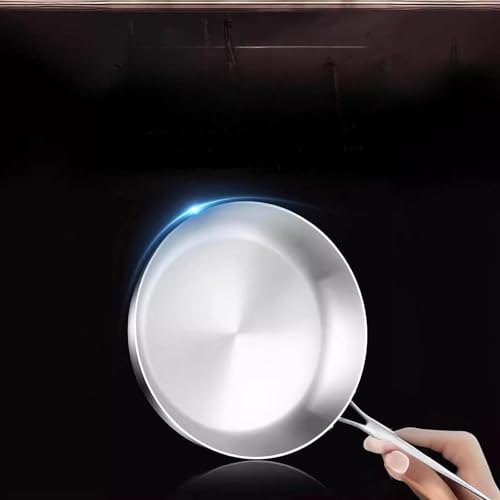 Poêle plate en acier inoxydable moderne durable avec un manche ergonomique - 5