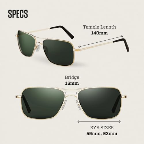 Image of Randolph Eyewear Archer Aviator Sunglasses for Men & Women - Non-Polarized & Polarized Lenses UV Protection Sunglasses