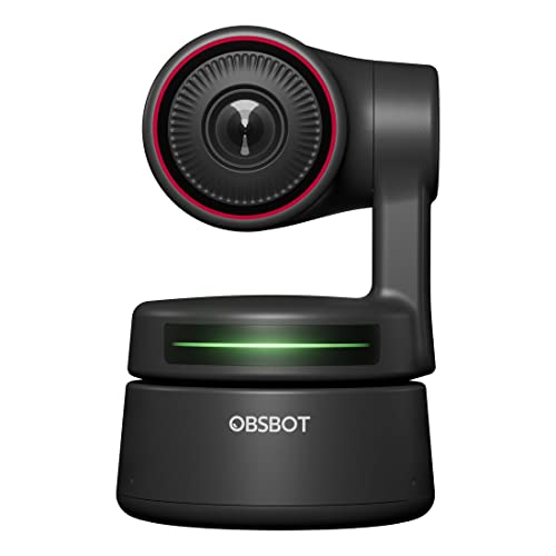 OBSBOT Tiny PTZ 4K Webcam, AI-Powered Framing & Autofokus, 4K Webcam mit Dual Omni-Directional Mikrofone, Auto Tracking mit 2 Achsen Gimbal, HDR, 60 FPS, Low-Light Correction, Streaming (Renewed)