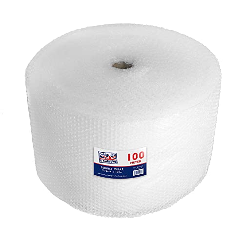 Pukka Pad, Pukka Post –Lightweight Protective Bubble Cushioning Wrap for Packaging and Mailing, Small Air Bubbles, 300mm x 100m Roll, Clear for Packing or Storage Boxes