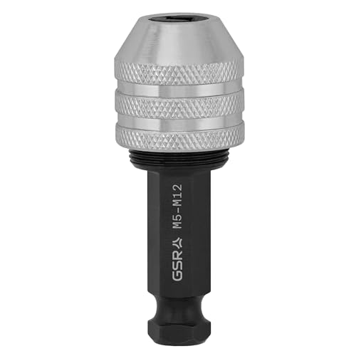 GSR Gewindeschneid-Adapter M5–M12 | Werkzeughalter mit 3/8” Sechskantschaft & Vierkantaufnahme | Für alle gängigen Akku-Bohrschrauber | Spannbereich 5–9 mm | Zubehör für Handgewindebohrer