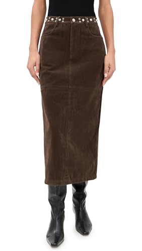Bailey Rose Womens Suede Skirt Chocolate S