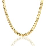 Mens Gold Plated Thick Chain Necklace Curb Cuban Link Chain 6mm 14 inch Short Choker