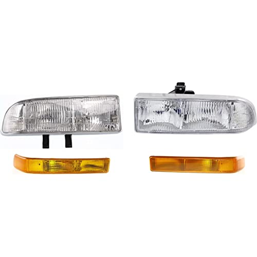 Headlight Kit Auto Body Repair Compatible with Chevy S10 Pickup Compatible with Chevrolet S-10 Blazer 1998-2005