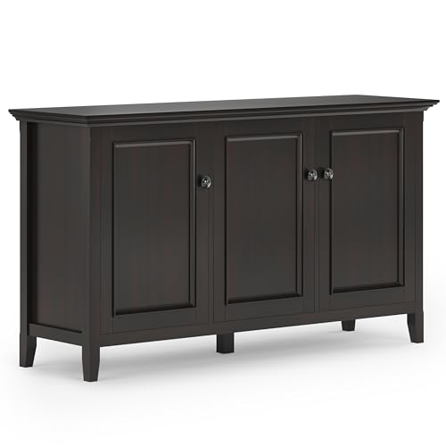 SIMPLIHOME Amherst 60-inch Wide Solid Wood 3-Door...