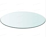  Oakome Cristal TransparenteRedondo Camilla para Mesa Plano Diámetro 80cm Espesor 10 mm