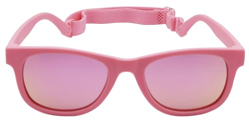 COOLSOME Kids Flexible Polarized UV400 Sunglasses with Strap For Boys Girls Toddler 0-102