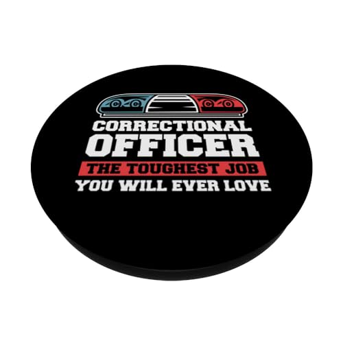 The Toughest Job You Will Ever Love Corrections Officer PopSockets Swappable PopGrip, Black - Image 2