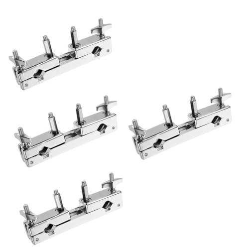 Abaodam 4pcs Drum Cymbal Clamp Extension Holder para batería con diseño doble para montaje seguro de platillos, accesorio para instrumentos de percusión para músicos miniatura 1