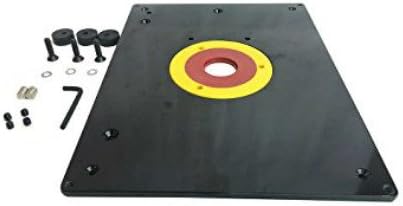 Placa de inserción de mesa de enrutador de 9 x 12 pulgadas, se adapta a Big Horn 18101 y Rousseau 3509, juego de lujo que incluye pasador guía y