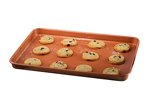 Gotham Steel Non Stick Baking Sheet for Oven, Full Sized Cookie Sheet, Baking Tray with Ceramic Nonstick Cookie, Non Stick Oven Tray, Heavy Duty, Warp Free, Dishwasher Safe, Full Sized - 17.7 x 12.7”