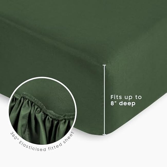 Wake In Cloud - Toddler Bedding Set for Boys Girls, 4 Pieces Soft Crib Bed Set Including Comforter, Sheets and Pillowcase, Olive Green