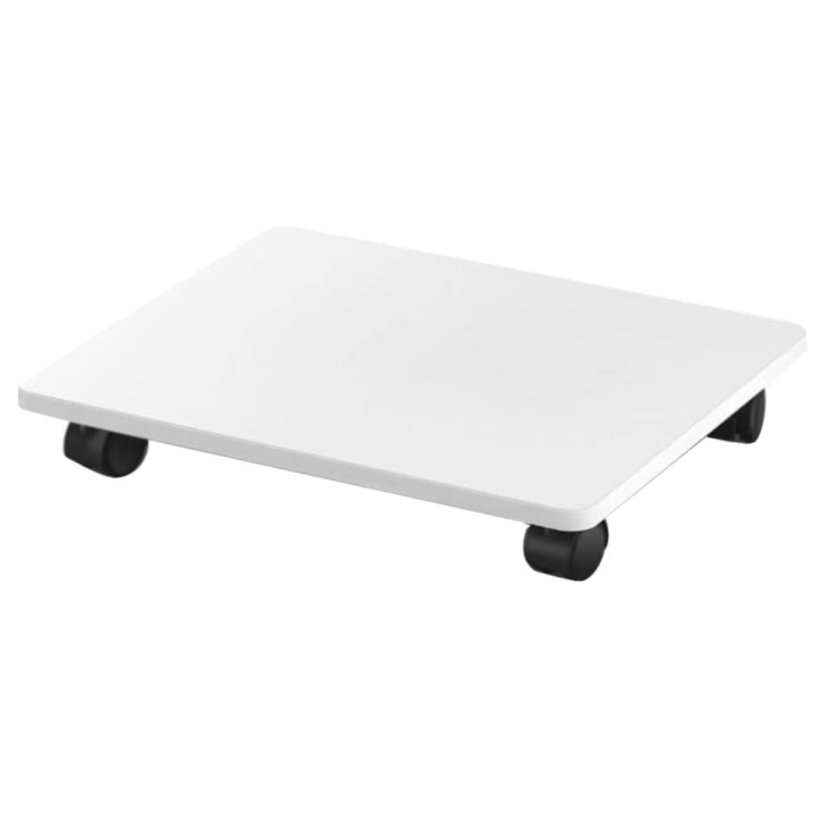 IEOWY Rolling Printer Stand with Lockable Wheels, Movable Printer Copier Shelf, Square Wooden Design, Ideal for Home or Office