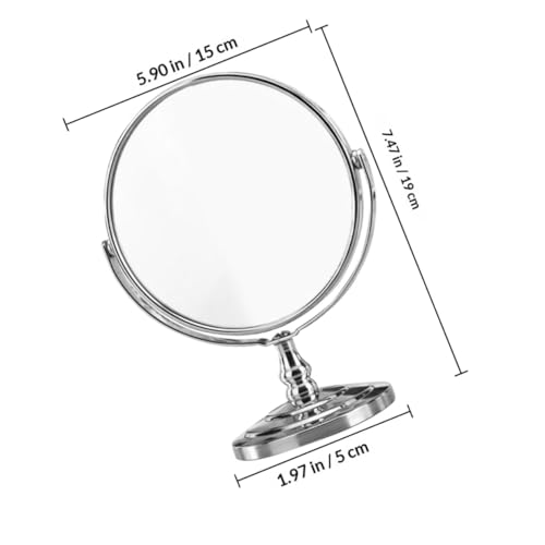 Espejo de maquillaje de escritorio rotatorio 360° 6 pulgadas miniatura 2