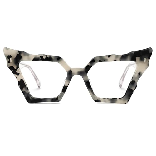 Image of Zeelool Vintage Cat Eye Glasses Frame for Women with Non-prescription Clear Lens Jeralys ZJGA555269-03 Light-Tortoise