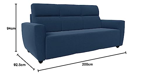 Image of Wakefit Sofa Set | 3 Year Warranty | Sofa 5 Seater, 5 Seater Sofa for Living Room, Wooden Sofa Set, Sofa Set 3+1+1 Seater - Belize(Malphino : Cobalt Blue)