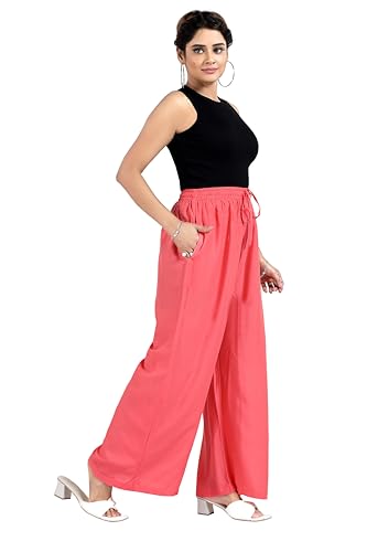 Image of BENKILS Women's Cotton Reyon Regular Fit Palazzo Pants - Available Size - M to 6XL