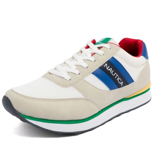 Image of Nautica Men's Lace-Up Sneakers - Casual, Stylish, and Comfortable for Walking
