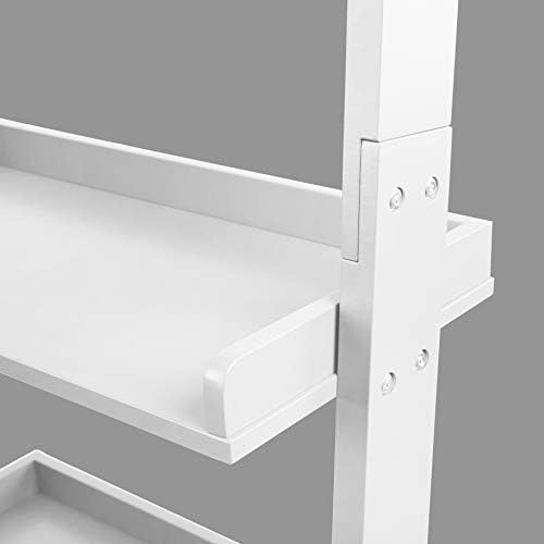 Charles Jacobs Ladder Shelf 5 Tier leaning Storage Bookcase Unit - White