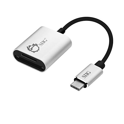Lector tarjetas SDXC MicroSDHC USB 3.0 Type C SIIG JU-MR0F12-S1 Negro Plata