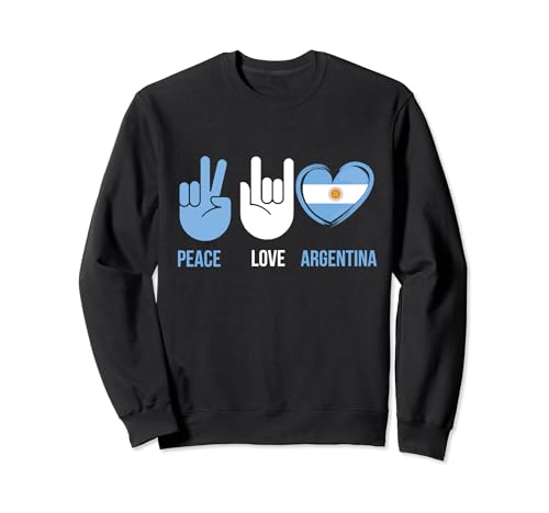 Peace Love Bandiera Argentina Cuore Divertente I Love Argentina Felpa