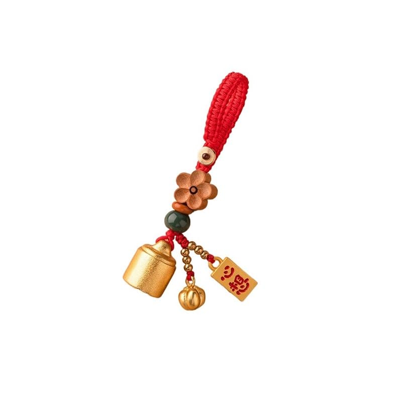 ADERFETBI Llavero Llavero de latón Puro for Coche, Colgante de Caoba for Hombre, decoración de Llavero Colgante de Mochila Tejida a Mano Llavero Coche(B)