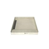 Tile Redi WF3636L-PVC Shower Pan with Left Drain- Single Curb Shower Base, 2" PVC Drain, and Grate Included, 36" Width x 36" Depth