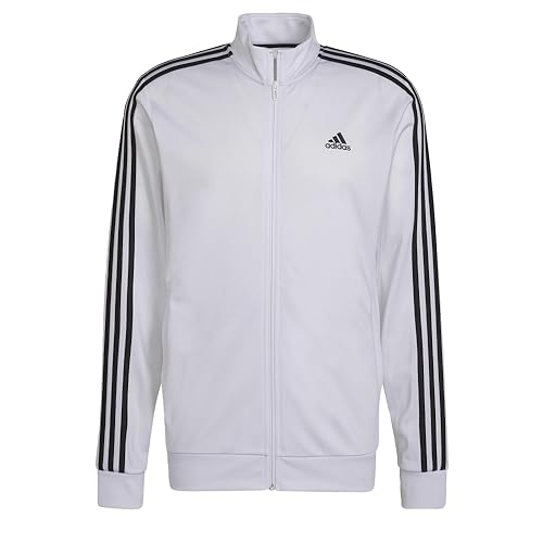 Image of adidas Men's Warm-up Tricot Regular 3-stripes Track Jacket White /Black X-Large