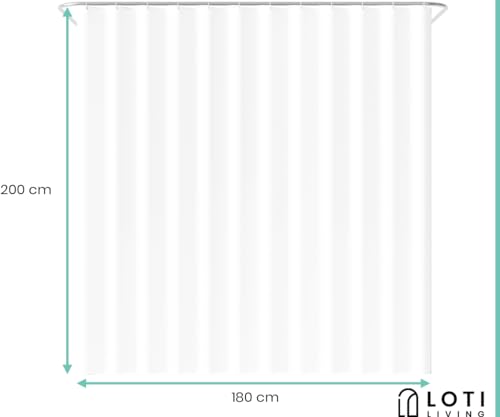 Miniatura 2 de Loti Living Cortina De Ducha Peva Transparente 180x200 Cm Impermeable, Antimoho, Ligera Con Ojales Para Bañera