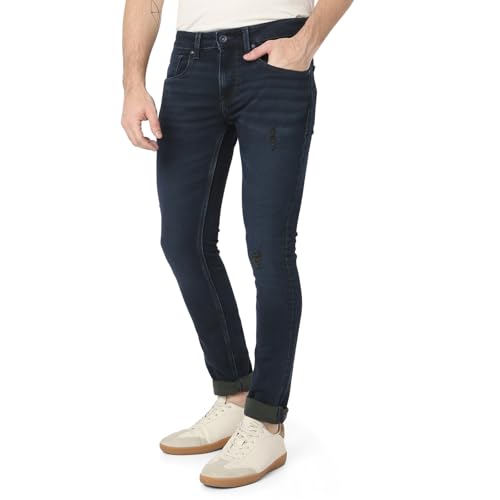 Image of Spykar Men's Slim Fit Low Rise Casual Jeans