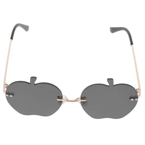 FRCOLOR 1 Par gafas de manzana sin montura sol fiesta gafas geniales para adolescentes gafas sin borde anteojos sin borde gafas frías anteojos sin marco Black