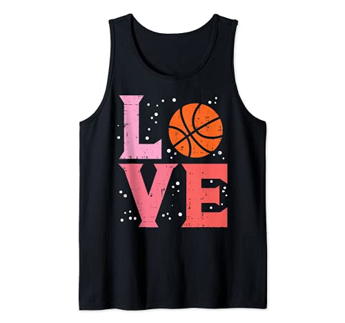 Pink Love Basketball Cute Sports Lover Men Women Kids Girls Camiseta sin Mangas