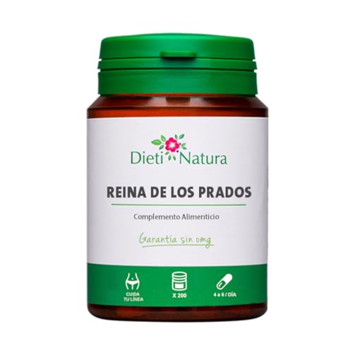 Reina de los Prados Dieti Natura - Suplemento Diurético Natural | 200 Cápsulas para Combatir la Retención de Líquidos, Mejorar la Función Renal y Favorecer el Drenaje del Organismo