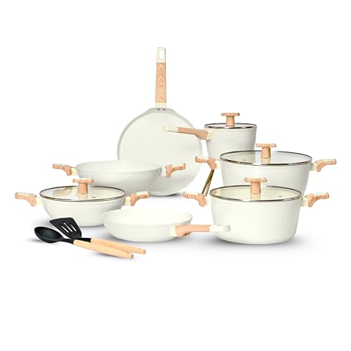 Kreme Ceracook Granite Non Stick Cookware Gift Set Combo 7pcs with 2X Spatulas, Ceramic Coated, ISI Certified, Forged Aluminium, Gas & Induction Use, Non Toxic PFAS & PTFE Free, 1 Year Warranty, Ivory Kreme Ceracook Granite Non Stick Cookware Gift Set Combo 7pcs with 2X Spatulas, Ceramic Coated, ISI Certified, Forged Aluminium, Gas & Induction Use, Non Toxic PFAS & PTFE Free, 1 Year Warranty, Ivory