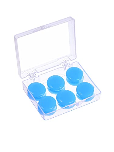 Image of AUGEN Reusable Soft Silicone Earplugs Waterproof Moldable Earplugs Noise Reduction Ear Plugs for Sleeping, Swimming, Travel, Studying, Working, 3 Pairs with Storage Box (Blue)