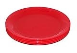 Tupperware Set of 4 Plates 8" Round Open House Floresta Red