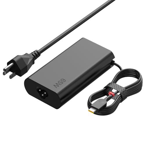 2026 Slim 65W USB C Laptop Charger Compatible with Lenovo Thinkpad T14 T14s T15 T16 X1 Yoga 7i Chromebook Type C AC Power Adapter Supply Cord