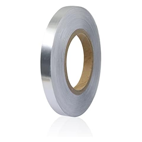 Floor Tiles Gold Foil Lines Metalized Mirror Tape, Self-Adhesive Tile Seam Sticker, Waterproof Gap Sealing Foil Decor Tape for Wall, Cabinet, Kitchen (1cm x 50 Meters, Silver) Cover